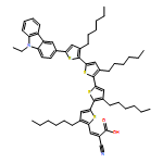 2-Propenoic acid, 2-cyano-3-[5'''-(9-ethyl-9H-carbazol-3-yl)-3',3'',3''',4-tetrahexyl[2,2':5',2'':5'',2'''-quaterthiophen]-5-yl]-