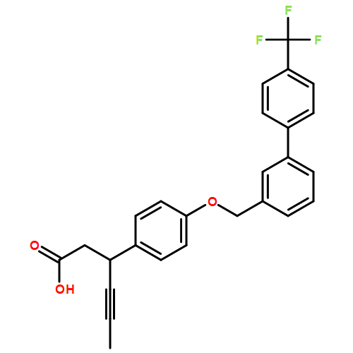 Benzenepropanoic acid, β-1-propyn-1-yl-4-[[4'-(trifluoromethyl)[1,1'-biphenyl]-3-yl]methoxy]-, (βS)-