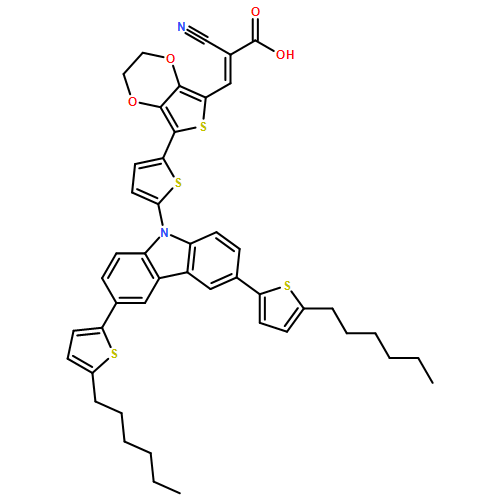 2-Propenoic acid, 3-[7-[5-[3,6-bis(5-hexyl-2-thienyl)-9H-carbazol-9-yl]-2-thienyl]-2,3-dihydrothieno[3,4-b]-1,4-dioxin-5-yl]-2-cyano-