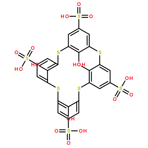 2,8,14,20-Tetrathiapentacyclo[19.3.1.13,7.19,13.115,19]octacosa-1(25),3,5,7(28),9,11,13(27),15,17,19(26),21,23-dodecaene-5,11,17,23-tetrasulfonic acid, 25,26,27,28-tetrahydroxy-