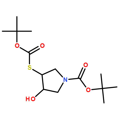 1-Pyrrolidinecarboxylic acid, 3-[[(1,1-dimethylethoxy)carbonyl]thio]-4-hydroxy-, 1,1-dimethylethyl ester, (3R,4R)-rel-