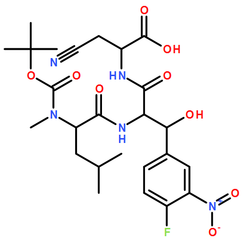 L-Alanine, N-[(1,1-dimethylethoxy)carbonyl]-N-methyl-D-leucyl-(βR)-4-fluoro-β-hydroxy-3-nitro-D-phenylalanyl-3-cyano-