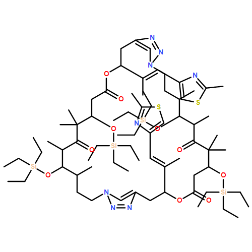 12,29-Dioxa-1,16,17,18,33,34-hexaazatricyclo[30.2.1.115,18]hexatriaconta-15(36),16,32(35),33-tetraene-7,11,24,28-tetrone, 4,6,8,8,21,23,25,25-octamethyl-13,30-bis[(1E)-1-methyl-2-(2-methyl-4-thiazolyl)ethenyl]-5,9,22,26-tetrakis[(triethylsilyl)oxy]-, (4S,5S,6R,9S,13S,21S,22S,23R,26S,30S)-