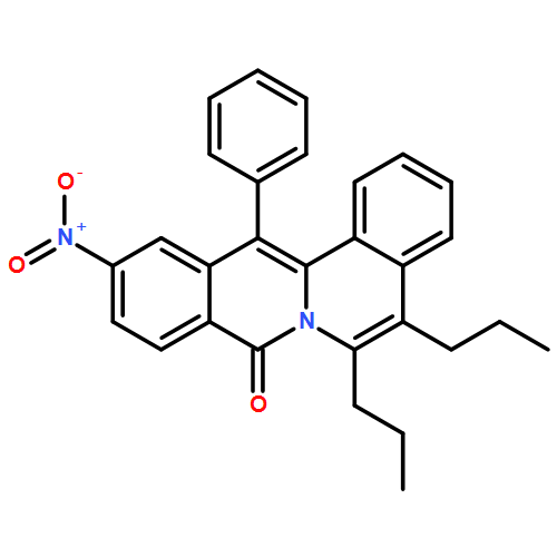 8H-Dibenzo[a,g]quinolizin-8-one, 11-nitro-13-phenyl-5,6-dipropyl-