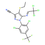 1H-Pyrazole-3-carbonitrile, 1-[2,6-dichloro-4-(trifluoromethyl)phenyl]-4-(ethylthio)-5-[(2,2,2-trichloroethylidene)amino]-