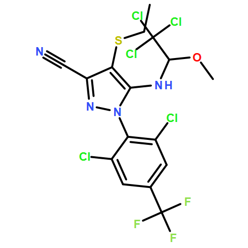1H-Pyrazole-3-carbonitrile, 1-[2,6-dichloro-4-(trifluoromethyl)phenyl]-4-(ethylthio)-5-[(2,2,2-trichloro-1-methoxyethyl)amino]-