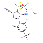 1H-Pyrazole-3-carbonitrile, 1-[2,6-dichloro-4-(trifluoromethyl)phenyl]-4-(methylsulfinyl)-5-[(2,2,2-trichloro-1-ethoxyethyl)amino]-