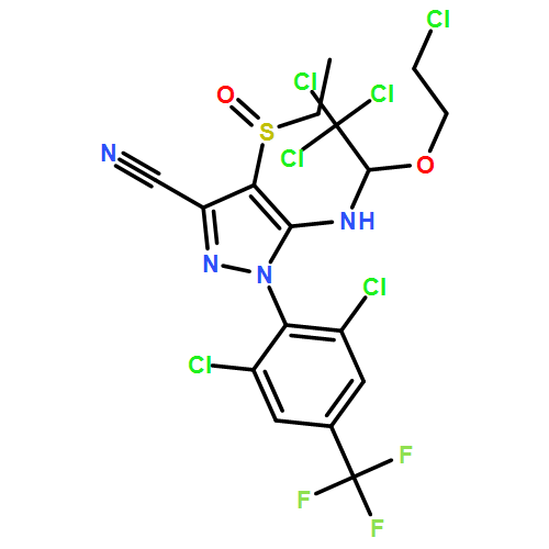 1H-Pyrazole-3-carbonitrile, 1-[2,6-dichloro-4-(trifluoromethyl)phenyl]-4-(ethylsulfinyl)-5-[[2,2,2-trichloro-1-(2-chloroethoxy)ethyl]amino]-