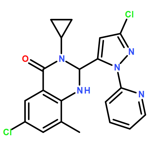 4(1H)-Quinazolinone, 6-chloro-2-[3-chloro-1-(2-pyridinyl)-1H-pyrazol-5-yl]-3-cyclopropyl-2,3-dihydro-8-methyl-