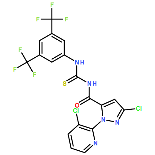 1H-Pyrazole-5-carboxamide, N-[[[3,5-bis(trifluoromethyl)phenyl]amino]thioxomethyl]-3-chloro-1-(3-chloro-2-pyridinyl)-