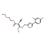 2-Propenoic acid, 2-cyano-3-[[[3-(2,4-dichlorophenyl)-5-isoxazolyl]methyl]amino]-3-(methylthio)-, 2-ethoxyethyl ester, (2E)-
