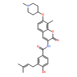 Benzamide, 4-hydroxy-3-(3-methyl-2-buten-1-yl)-N-[8-methyl-7-[(1-methyl-4-piperidinyl)oxy]-2-oxo-2H-1-benzopyran-3-yl]-