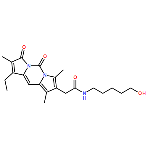 3H,5H-Dipyrrolo[1,2-c:2',1'-f]pyrimidine-8-acetamide, 1-ethyl-N-(5-hydroxypentyl)-2,7,9-trimethyl-3,5-dioxo-