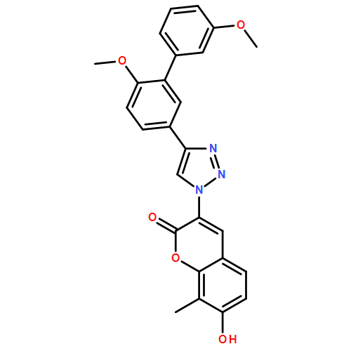 2H-1-Benzopyran-2-one, 3-[4-(3',6-dimethoxy[1,1'-biphenyl]-3-yl)-1H-1,2,3-triazol-1-yl]-7-hydroxy-8-methyl-