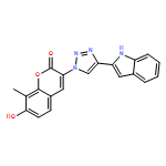 2H-1-Benzopyran-2-one, 7-hydroxy-3-[4-(1H-indol-2-yl)-1H-1,2,3-triazol-1-yl]-8-methyl-