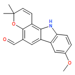 Pyrano[3,2-a]carbazole-5-carboxaldehyde, 3,11-dihydro-8-methoxy-3,3-dimethyl-