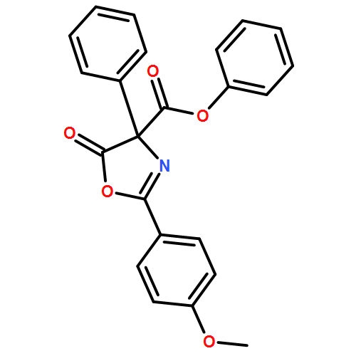 4-Oxazolecarboxylic acid, 4,5-dihydro-2-(4-methoxyphenyl)-5-oxo-4-phenyl-, phenyl ester