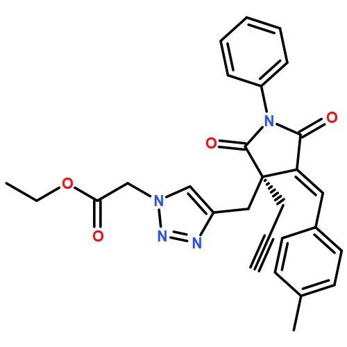 1H-1,2,3-Triazole-1-acetic acid, 4-[[(3R,4E)-4-[(4-methylphenyl)methylene]-2,5-dioxo-1-phenyl-3-(2-propyn-1-yl)-3-pyrrolidinyl]methyl]-, ethyl ester