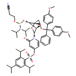 Benzenesulfonic acid, 2,4,6-tris(1-methylethyl)-, 1-[2,5-anhydro-4-C-[[bis(4-methoxyphenyl)phenylmethoxy]methyl]-3-O-[[bis(1-methylethyl)amino](2-cyanoethoxy)phosphino]-α-L-lyxofuranosyl]-1,2-dihydro-2-oxo-4-pyridinyl ester