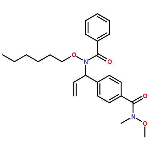 Benzamide, 4-[1-[benzoyl(hexyloxy)amino]-2-propen-1-yl]-N-methoxy-N-methyl-, (+)- 