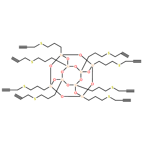 Pentacyclo[9.5.1.13,?9.15,?15.17,?13]?octasiloxane, 1,?3,?5,?7,?9,?11,?13,?15-?octakis[3-?(2-?propyn-?1-?ylthio)?propyl]?- 