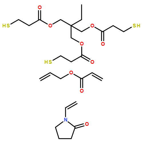 2-?Propenoic acid, 2-?propen-?1-?yl ester, polymer with 1-?ethenyl-?2-?pyrrolidinone and 1,?1'-?[2-?ethyl-?2-?[(3-?mercapto-?1-?oxopropoxy)?methyl]?-?1,?3-?propanediyl] bis(3-?mercaptopropanoate) 