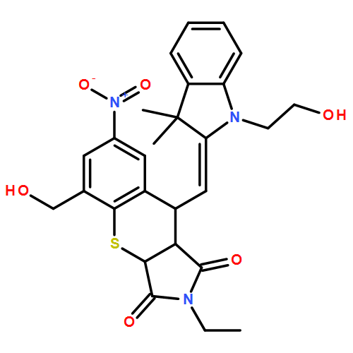 [1]Benzothiopyrano[2,3-c]pyrrole-1,3(2H,3aH)-dione, 9-[[1,3-dihydro-1-(2-hydroxyethyl)-3,3-dimethyl-2H-indol-2-ylidene]methyl]-2-ethyl-9,9a-dihydro-5-(hydroxymethyl)-7-nitro-